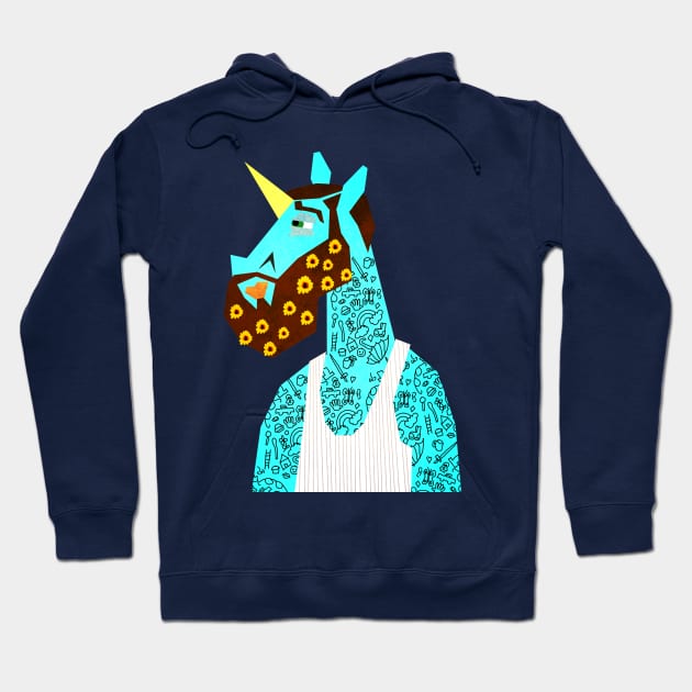 Flower Power Beard Unicorn Hoodie by Thatssounicorny